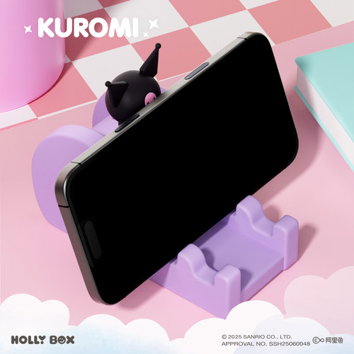 HelloKitty滑滑梯手机支架桌面摆件凯蒂猫追剧神器周边办公室可爱 - 图1