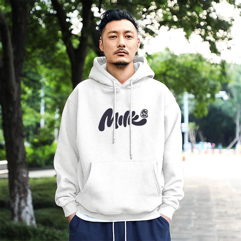 秋冬季新款重磅连帽卫衣情侣装加绒加厚潮牌宽松男女美式印花外套 - 图1