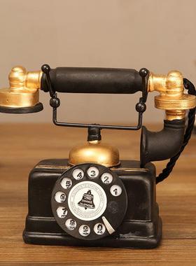 复古怀旧老式电话机摆件创意电话摆件模型电影拍摄酒吧桌面装饰品