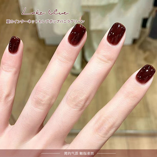 春夏季黑茶棕指甲油胶2024网红新款显白冰透焦糖琥珀色美甲光疗胶 - 图0