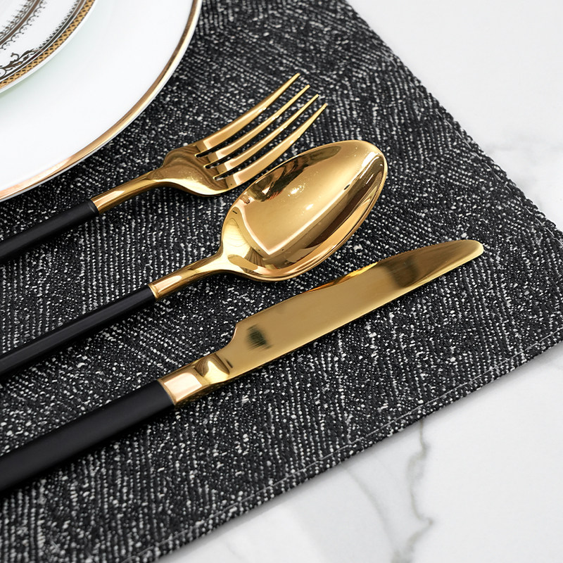 GULAN古兰餐垫现代轻奢黑色高级感布艺样板间餐盘垫布定制,淘宝优惠券,粉丝福利购,淘宝优惠卷