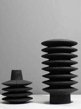 简约现代创意侘寂复古层叠花瓶花器样板间客厅办公室装饰花瓶