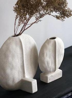 北欧复古风花器艺术插画花器民宿样板间售楼处餐厅客厅花瓶摆件