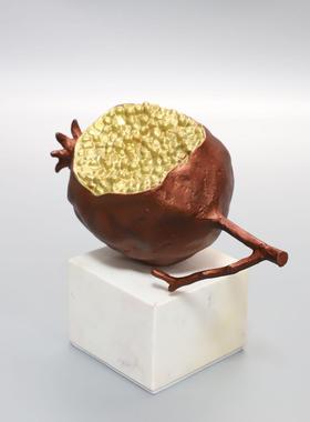 装饰金属石榴摆件家居饰品现代会所样板房设计师软装精致铜雕