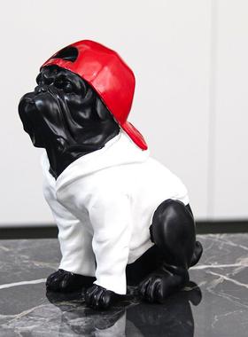 艺术摆件现代卡通动物犬雕塑软装饰品门店前台客厅样板房展厅摆设