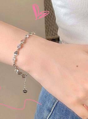 女生ins小众镂空心形手链