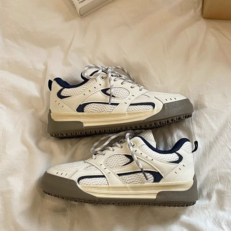 小众设计感德训鞋百搭运动休闲鞋女2025年春季新款网面透气小白鞋 - 图1