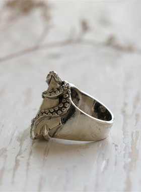 华杰wish热卖跨境爆款配饰荷鲁斯之眼欧美男士章鱼三角眼个性戒指