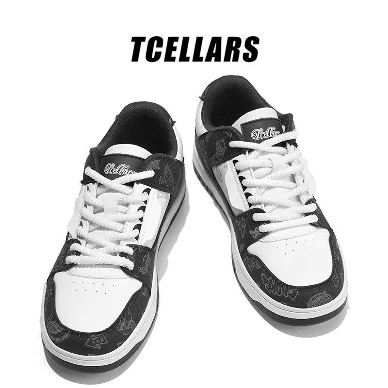 TCELLARS黑白色板鞋2026春季新款潮鞋休闲鞋男女同款百搭运动鞋子