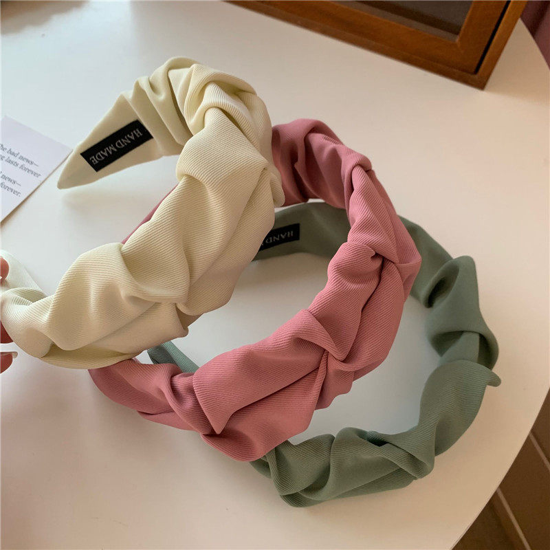 韩式褶皱宽边布艺发箍气质百搭高级感洋气纯色头箍法式显脸小发饰,淘宝优惠券,粉丝福利购,淘宝优惠卷
