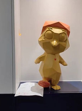 现代简约招财小鸡雕塑落