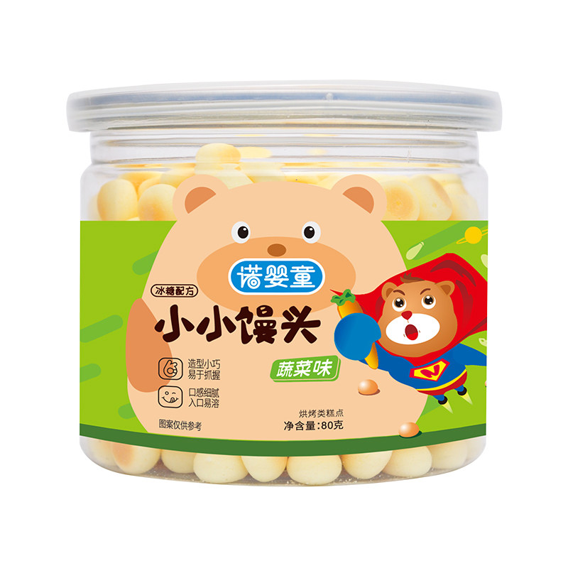 【买1送1】诺婴童混合牛奶小馒头宝宝饼干儿童零辅食入口易溶80g,淘宝优惠券,粉丝福利购,淘宝优惠卷