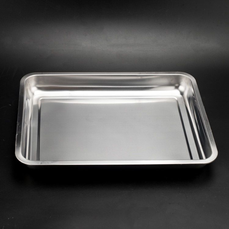 不锈钢方盘特厚长方形托盘商用摆摊蒸饭盘蒸鱼盘餐用烧烤盘饺子盘