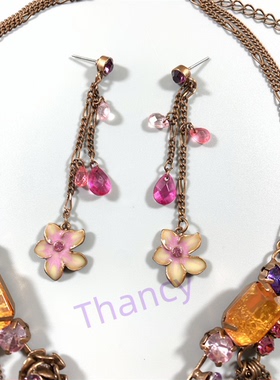 珐琅彩耳环项链套装VCLM打标