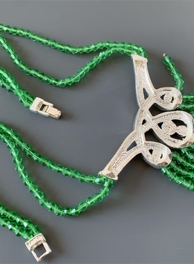 Vintage西洋古董款绿色双层水晶