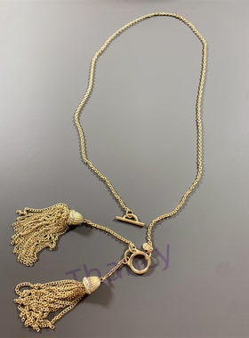 无光金流苏毛衣链KC打标