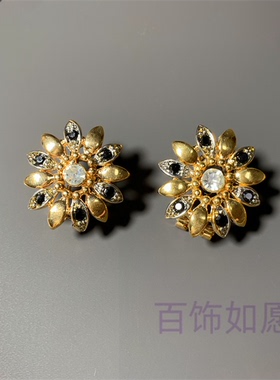 莱茵石满钻花朵中古套装MB打标