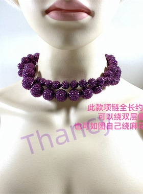 满钻球渐变毛衣链KJL打标