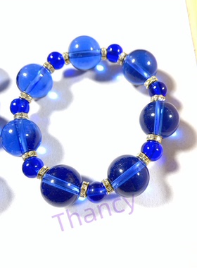 JoanRivers蓝色琉璃毛衣链套装