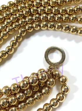 多层金色珠珠夸张项链CHAPS打标