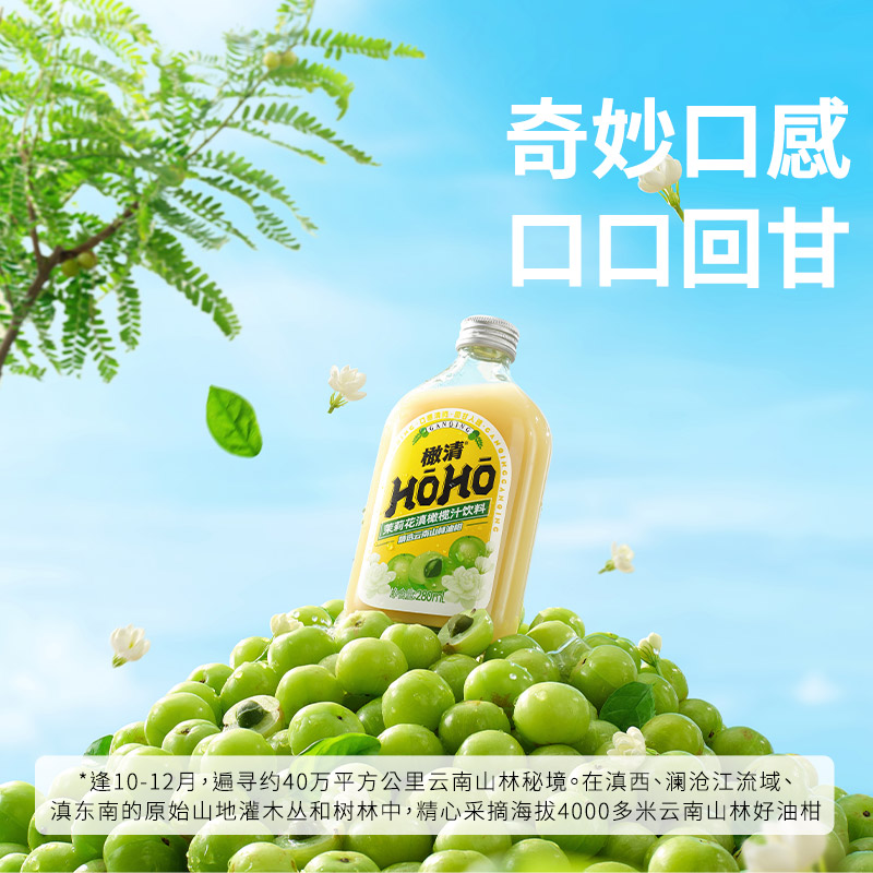 【李佳琦直播间零食节】橄清HOHO经典茉莉玉油柑汁滇橄榄汁果汁饮 - 图2