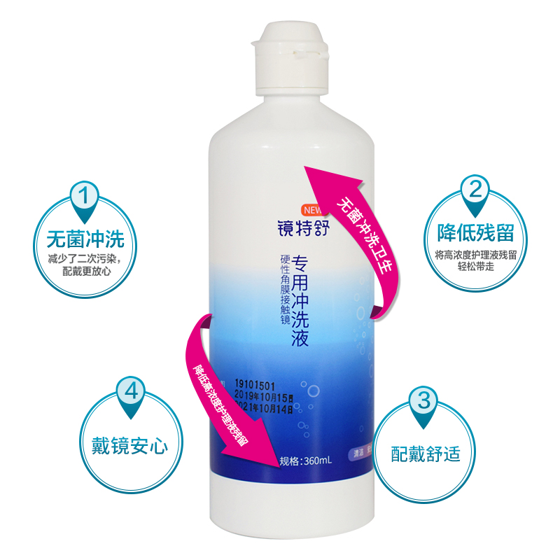 欧普康视镜特舒冲洗液RGP/ok镜硬性隐形眼镜角膜塑性镜360ml*4瓶 - 图3