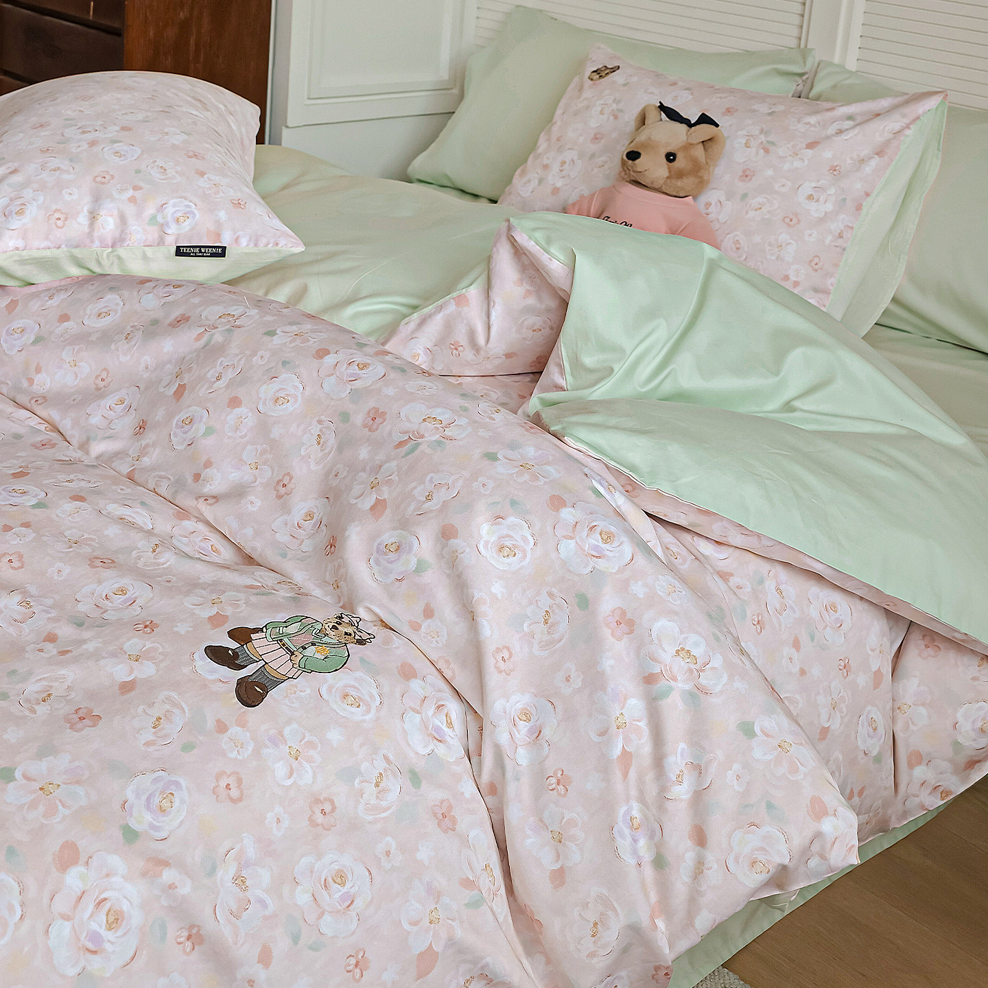TeenieWeenie印花刺绣床上四件套100纯棉全棉春夏三件套床单被套,淘宝优惠券,粉丝福利购,淘宝优惠卷