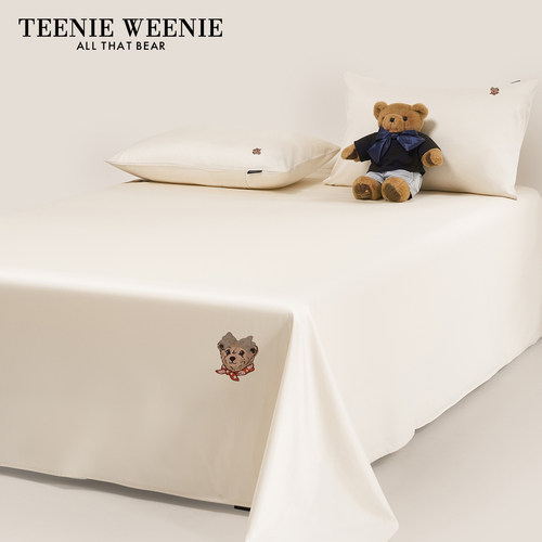 TeenieWeenie小熊高端全棉床单单件纯棉100新疆长绒棉被单三件套 - 图1