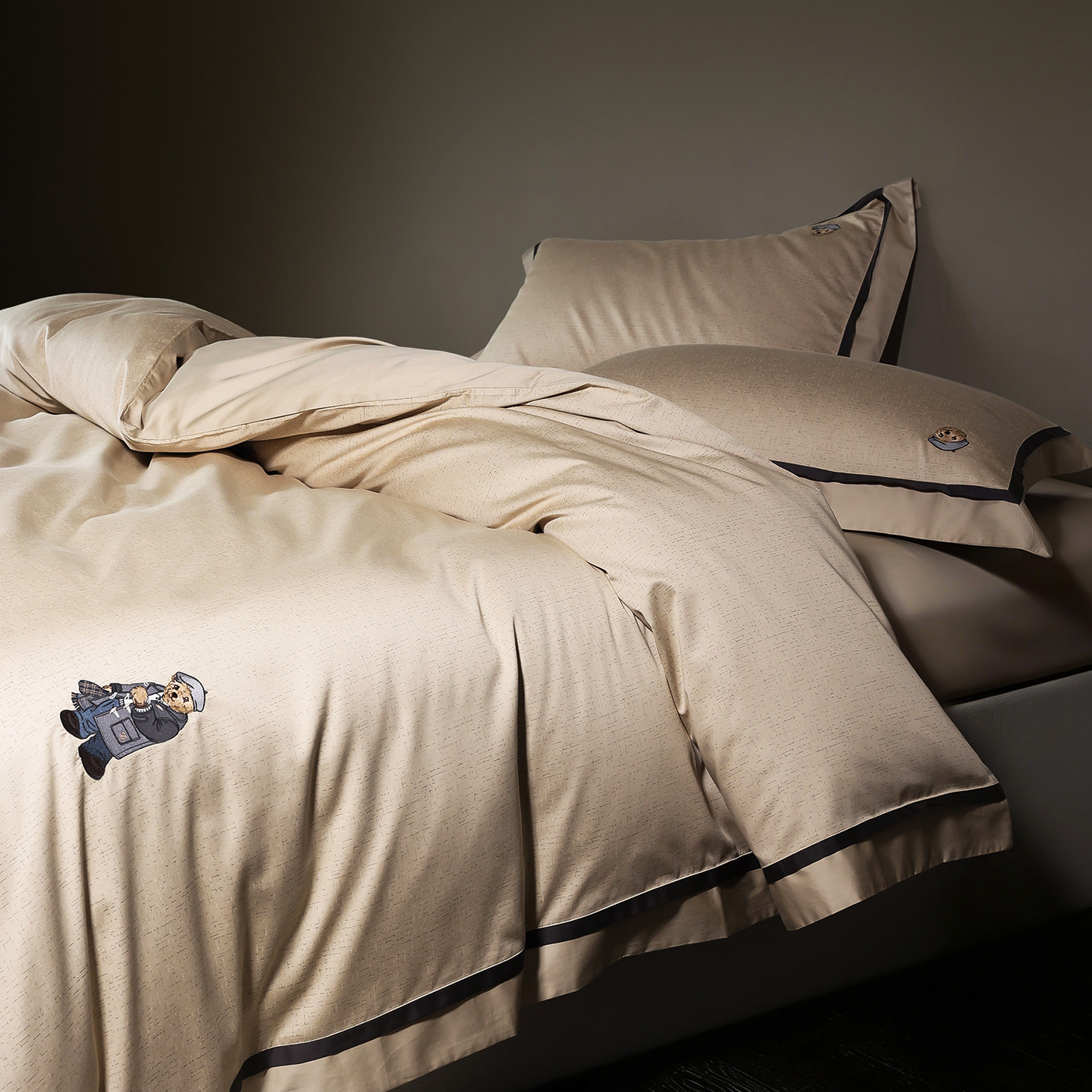 TeenieWeenie香槟金高级感提花宽边四件套纯棉五星级酒店高端床品,淘宝优惠券,粉丝福利购,淘宝优惠卷