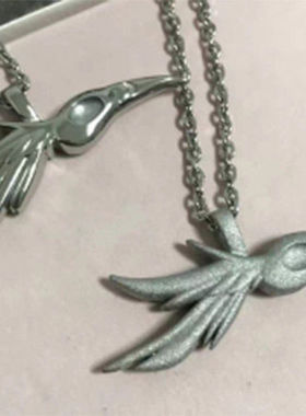 洛的羽毛项链宝蓝同款吊坠情侣款