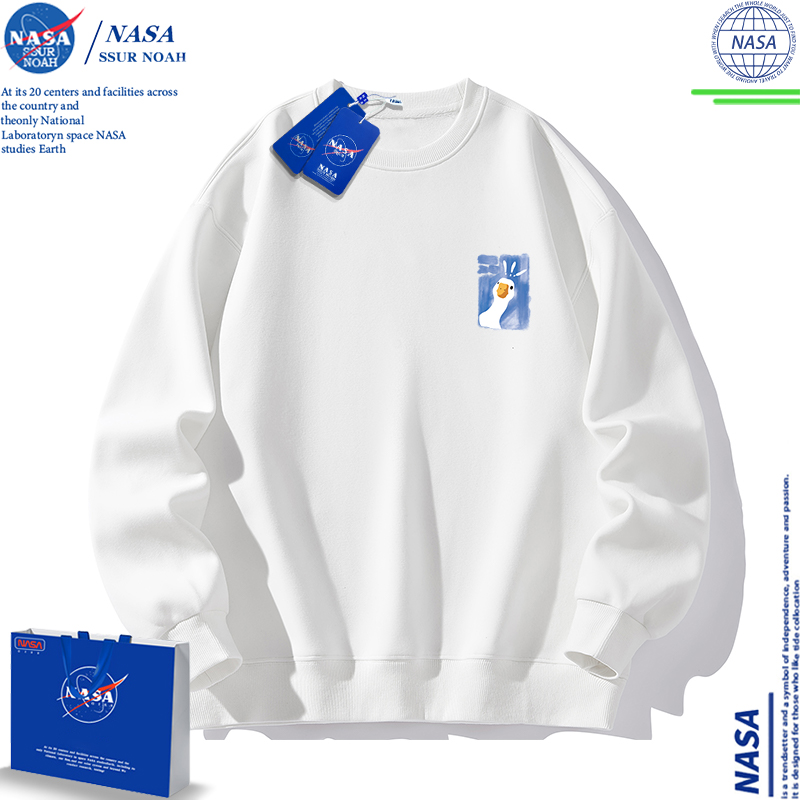NASA联名圆领卫衣男春秋季2025新款潮流简约小众宽松长袖上衣男女 - 图2