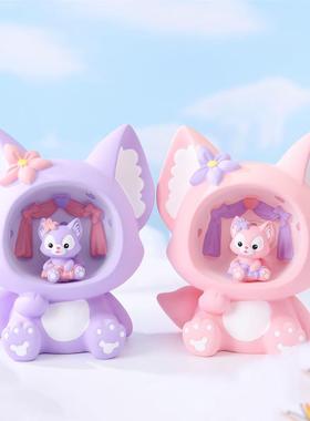 新款直销2022新款贝贝狐搪胶钱罐收纳不可取小夜灯学生礼品桌面装