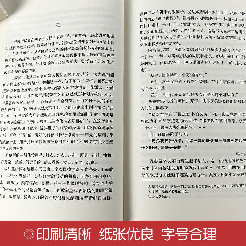 精装复活书籍正版托尔斯泰原著人生世界经典文学名著畅销书排行榜外国小说适合初中高中生大学生课外阅读读物青少年成人版-图2