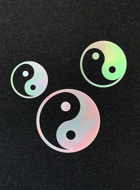 螺钿太极不是车贴，只有几毫米麻烦看清楚，只有白色黑色是背景