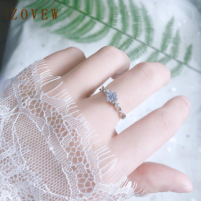 Proposal Ring Moissanite Diamond Ring Female Couple Ring Silver Engagement Wedding Ring Gift