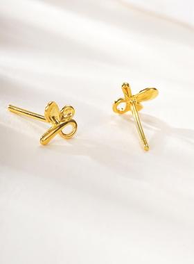 言德珠宝蝴蝶耳钉言德金包银NGTC证书·深检证书