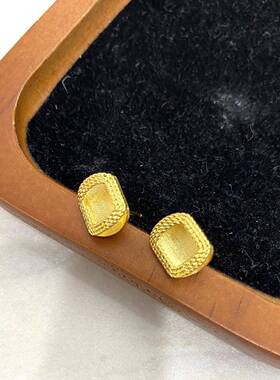 言德珠宝方块耳钉言德金包银NGTC证书·深检证书