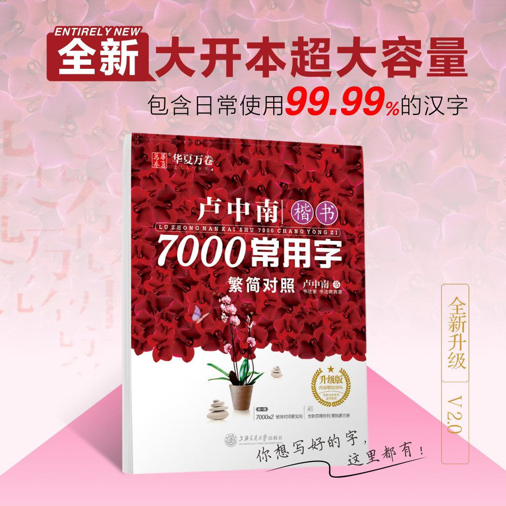 升级版 卢中南楷书字帖7000常用字繁体字字帖硬笔书法练字本成人初学者钢笔字帖繁体简体对照正楷临摹描红大学生字帖繁体字练字帖 - 图3