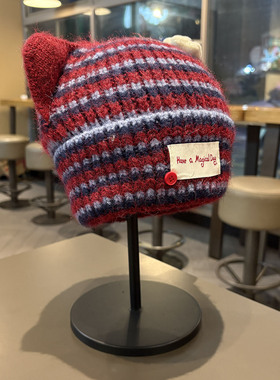 冬季女款小猫耳保暖护耳针织帽