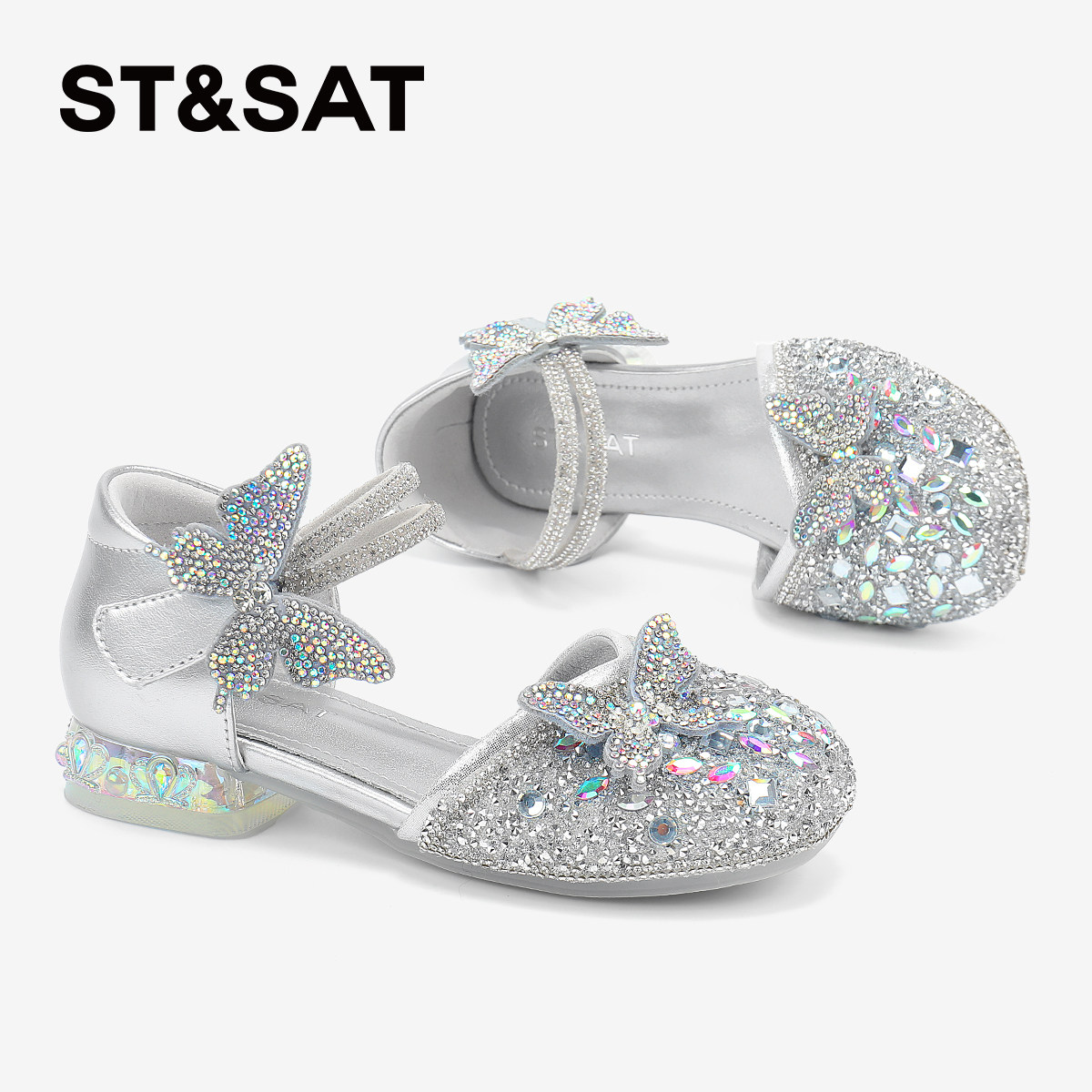 星期六童鞋女童公主鞋2025夏季新款小女孩软底水晶鞋宝宝洋气凉鞋,淘宝优惠券,粉丝福利购,淘宝优惠卷