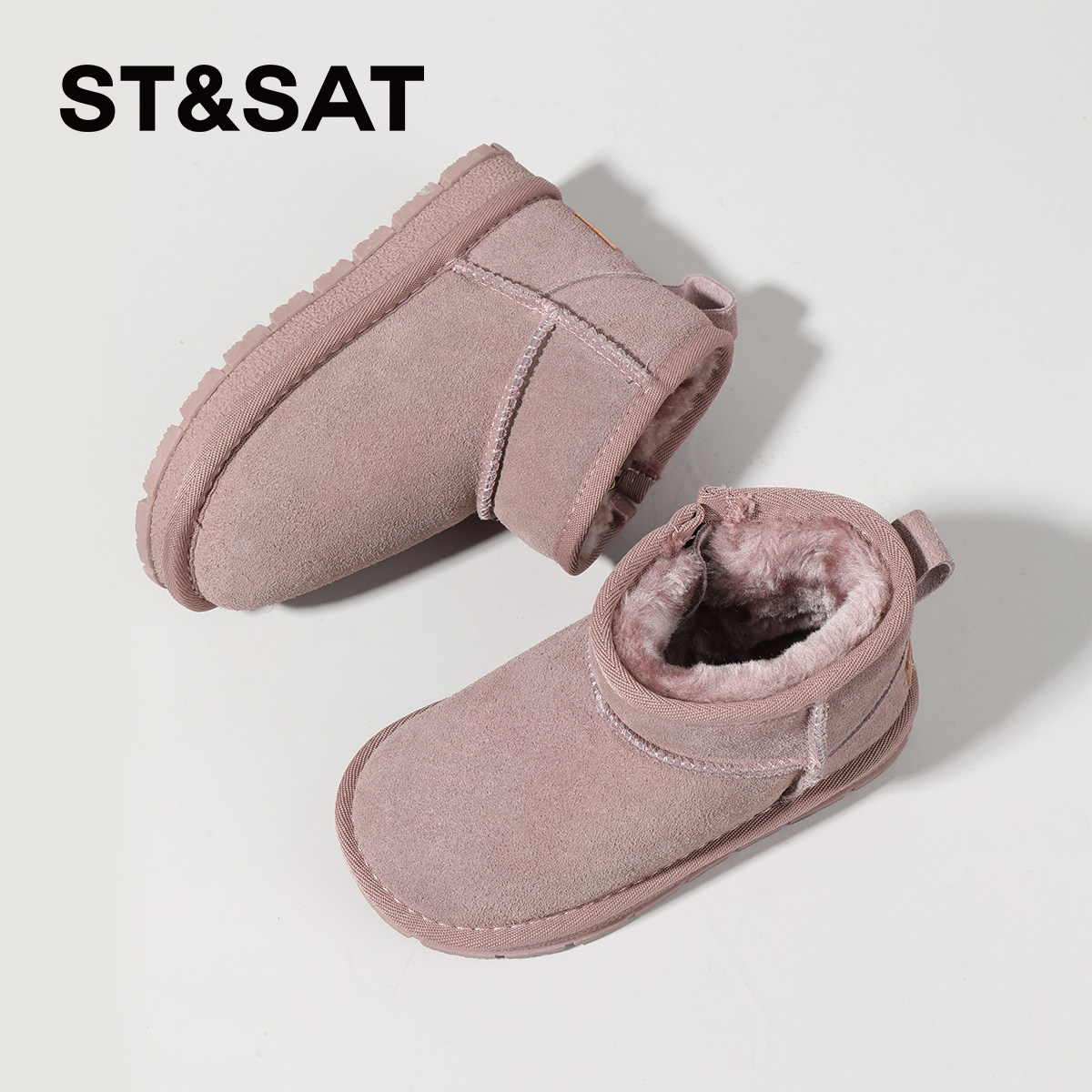 星期六童鞋女童雪地靴冬季新款经典百搭皮毛宝宝防滑冬靴儿童棉鞋,淘宝优惠券,粉丝福利购,淘宝优惠卷