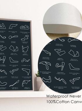 Formula 1 Race Track F1 Car Racing Gift Wall Art Painting N