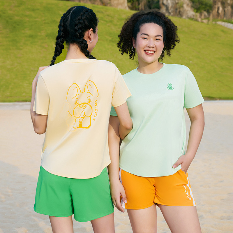 VIVICYCLE2025春夏女士运动休闲吸湿速干跑步健身短袖宽松T恤上衣,淘宝优惠券,粉丝福利购,淘宝优惠卷