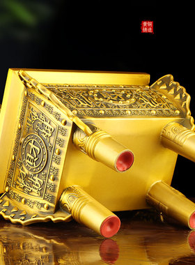 铜宗铜源黄铜招财鼎摆件