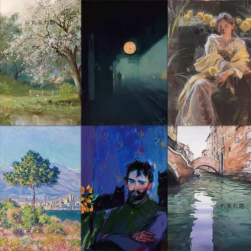 120张世界名画贴纸ins风高级感油画艺术创意笔记本行李箱装饰贴画 - 图3