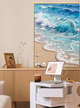 轻奢高级感海边珍珠画手工diy画