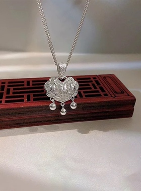 纯银长命锁银曜银饰纯银足银