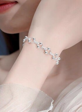 手链足银银曜银饰纯银珠珠手链