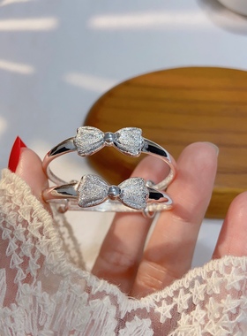 蝴蝶结送礼手镯银曜银饰纯银