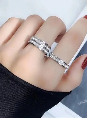 满天星情侣戒指女轻奢时尚对戒ins风高级设计感食指环可调节礼物